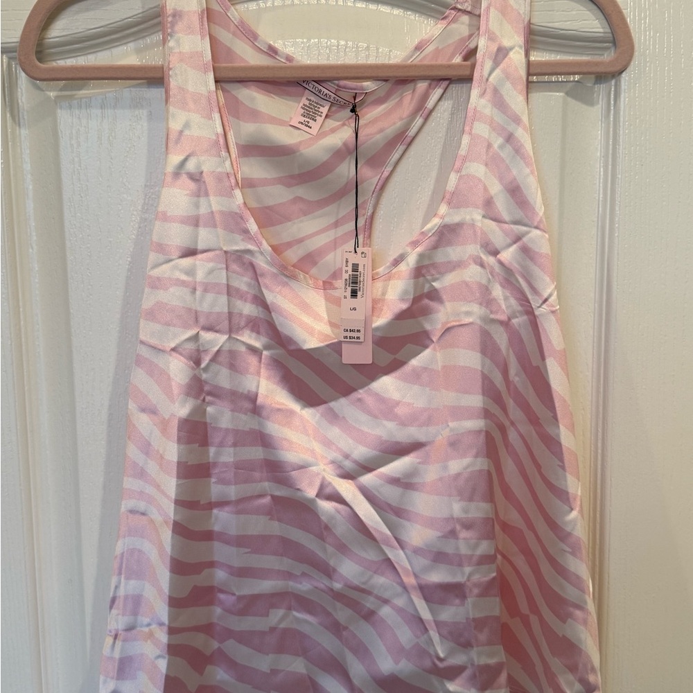 Victoria's Secret Pink and White Striped Tank Top